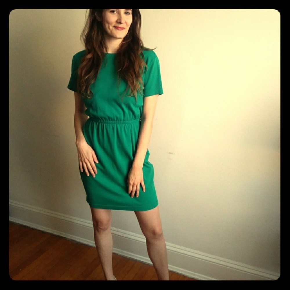 Talbots blue/green vintage cotton dress